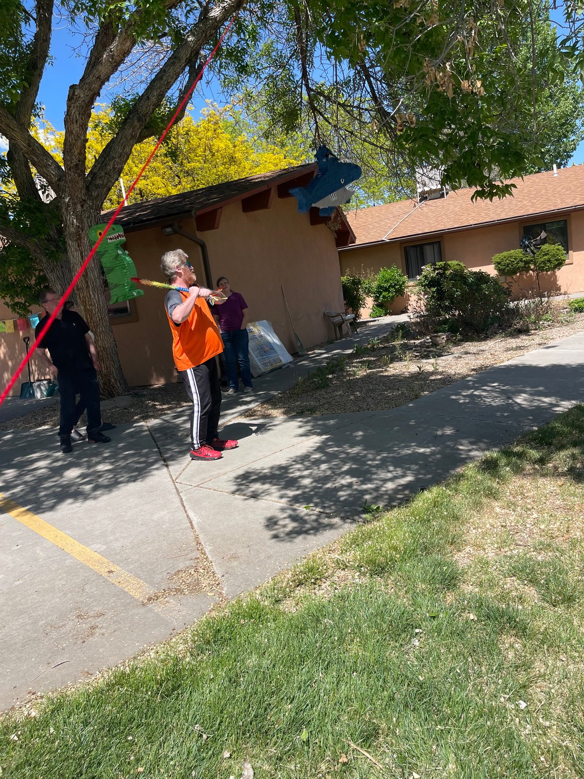 Residents and staff together